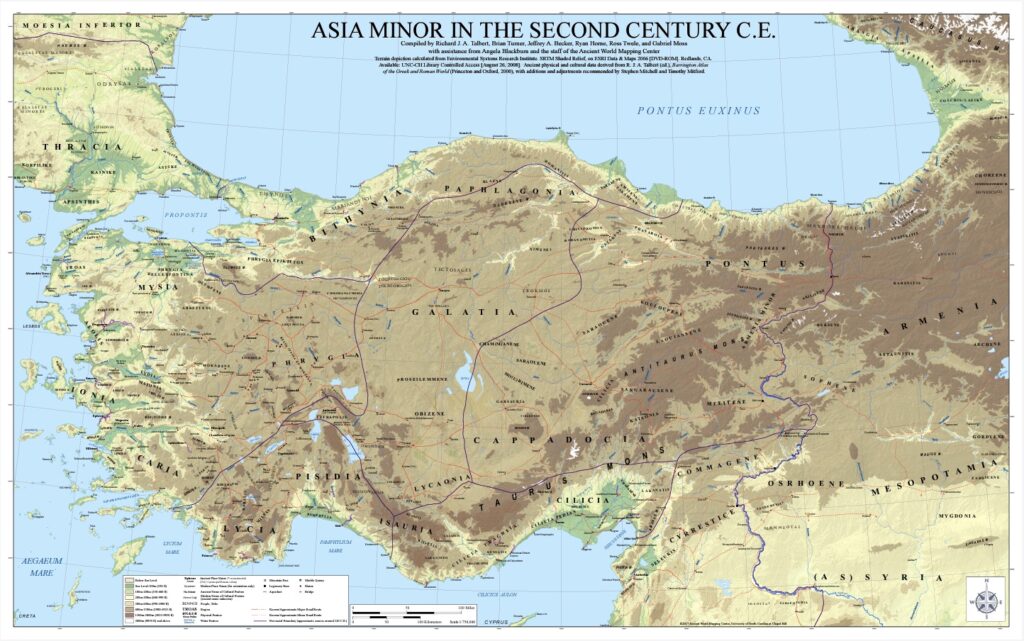 A map showing Asia Minor.